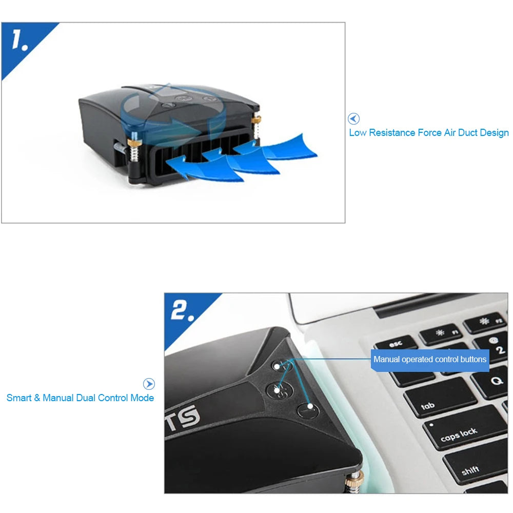 USB Laptop Fan Cooler with Temperature Display