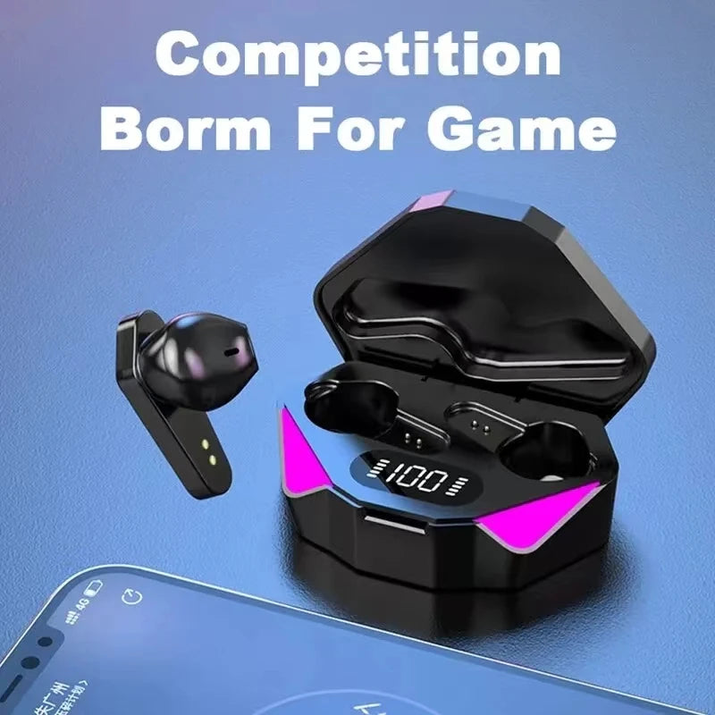 TWS Wireless Bluetooth Headset LED Display Gamer Earbuds with Mic Wireless Headphones Noise Cancelling Bluetooth Earphones X15