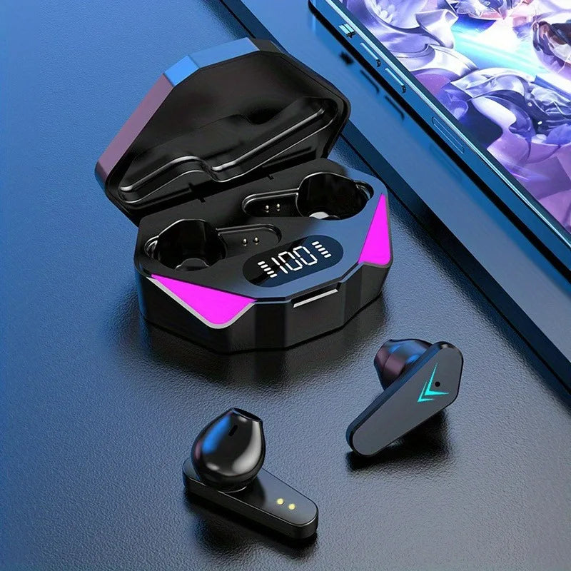 TWS Wireless Bluetooth Headset LED Display Gamer Earbuds with Mic Wireless Headphones Noise Cancelling Bluetooth Earphones X15