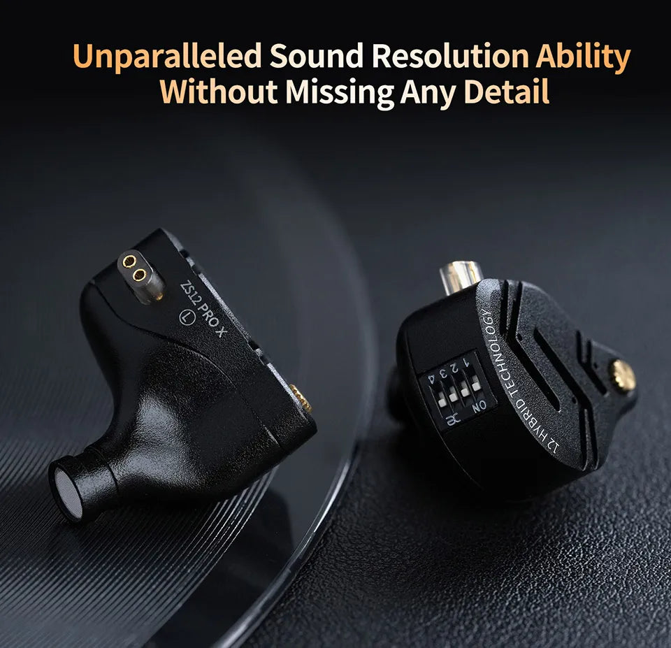 KZ ZS12 PRO X Metal Earphones 1DD+5BA Hybrid HIFI Bass In Ear Monitor Headphones Music Sport Noise Cancelling Headset New Arrive