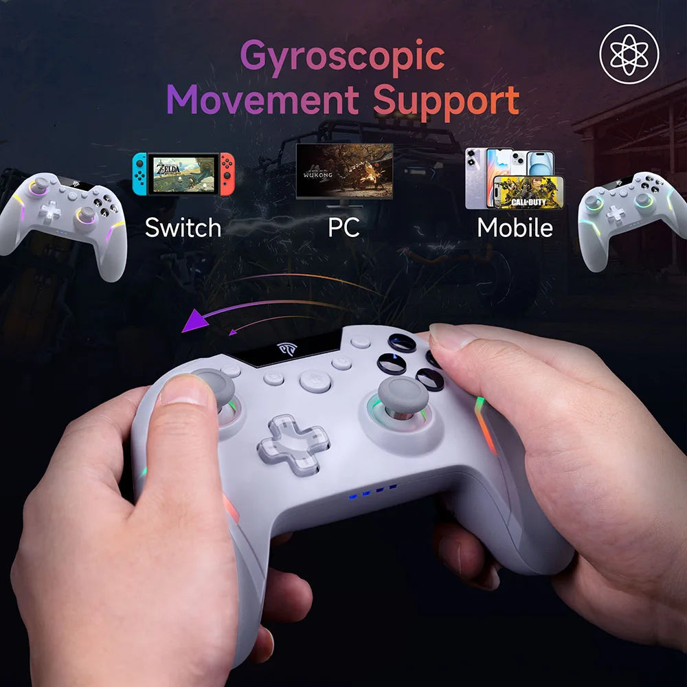 EasySMX X20 Wireless Gamepad Enhanced Controller Compatible with PC/NS/TV/Phone/Laptop, Hall Micro Triggers Joystick RGB Effect