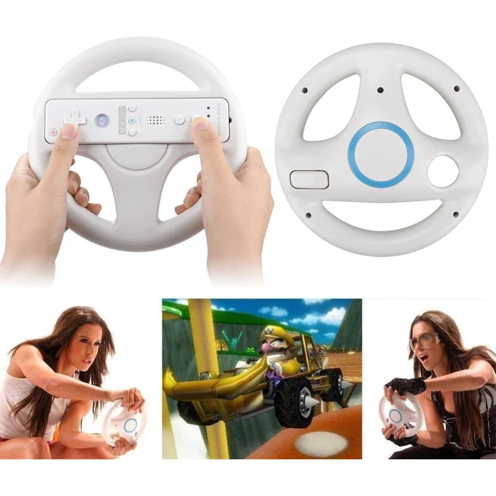 3 Color Plastic Game Racing Steering Wheel for Nintendo Wii Remote Controller Racing Wheel for Wii Kart Racing Games Controller