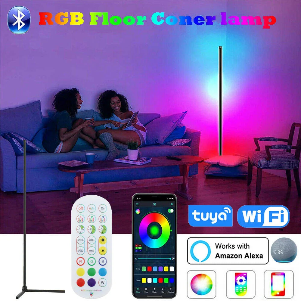 Living Room Dimmable Corner Lamp Floor 150cm with remote and color options.