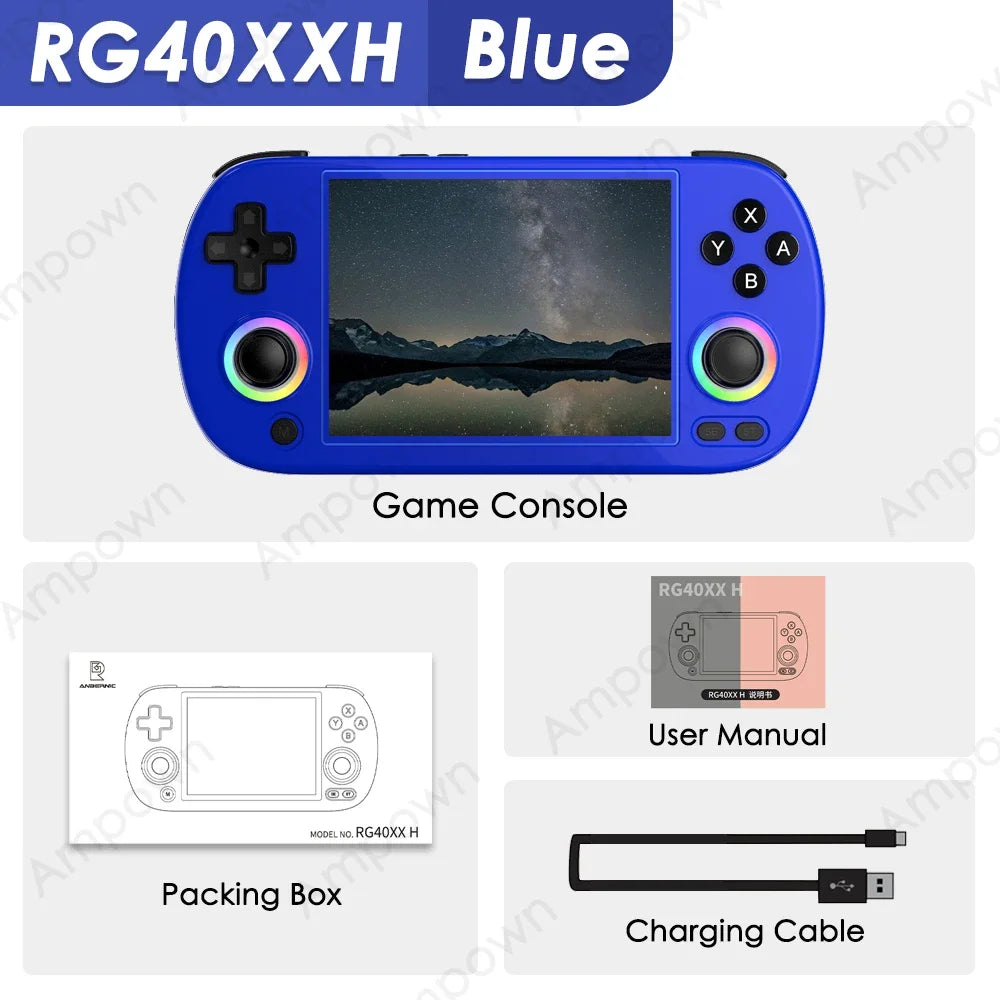 ANBERNIC RG40XX H Handheld Game Console 4'' Screen Linux System Joystick RGB Lighting Effect RG40XXH Video Player Smartpro Gifts