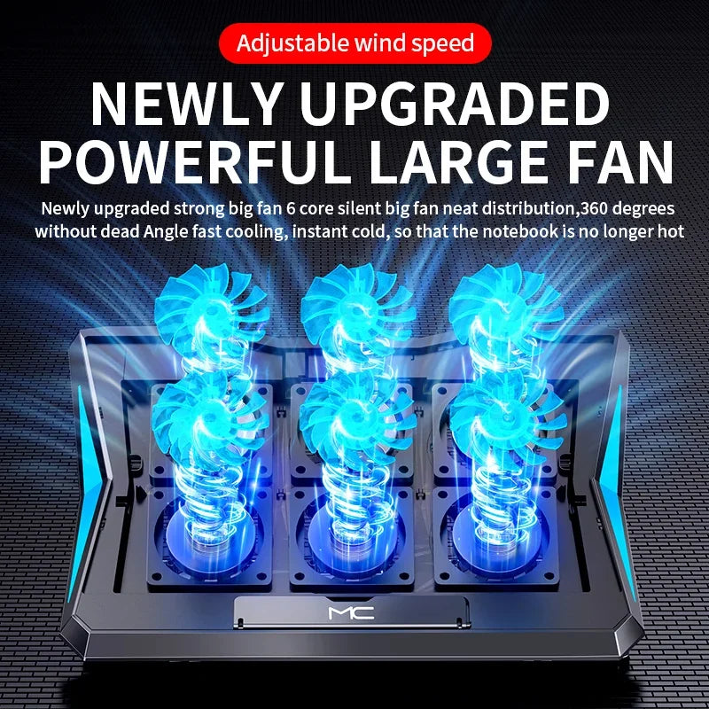 Gaming Laptop Cooler With Six Fans