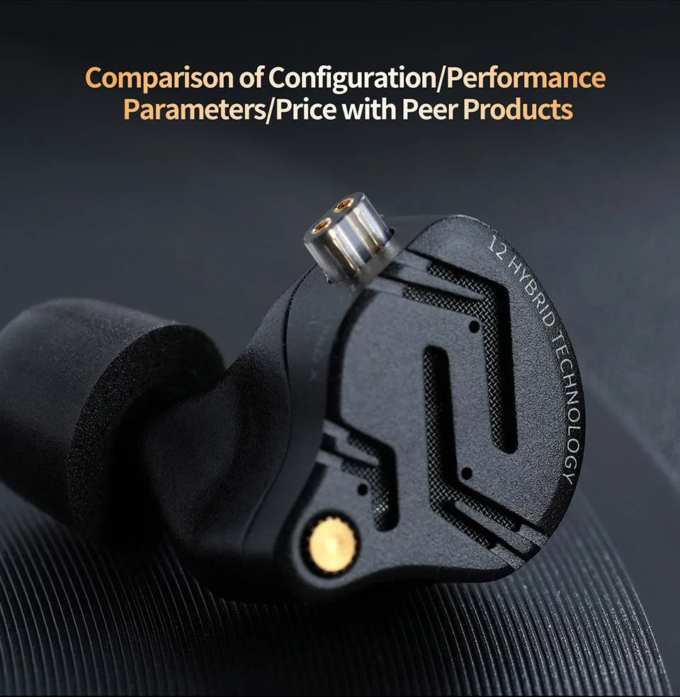 KZ ZS12 PRO X Metal Earphones 1DD+5BA Hybrid HIFI Bass In Ear Monitor Headphones Music Sport Noise Cancelling Headset New Arrive