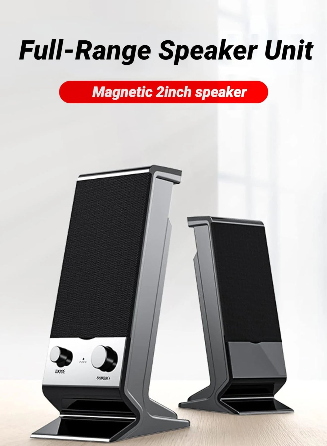 Compact and Delicate Laptop Speakers with Volume Control and 3.5 Mm Audio Plug