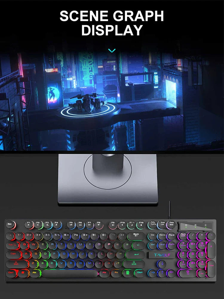 Shadow mechanical feeling, keyboard, desktop computer, laptop, esports game, illuminated wired keyboard