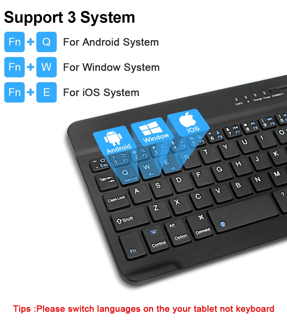 EMTRA Backlit Backlight Bluetooth Keyboard Mouse For IOS Android Windows For iPad Portuguese keyboard Spanish keyboard and Mouse