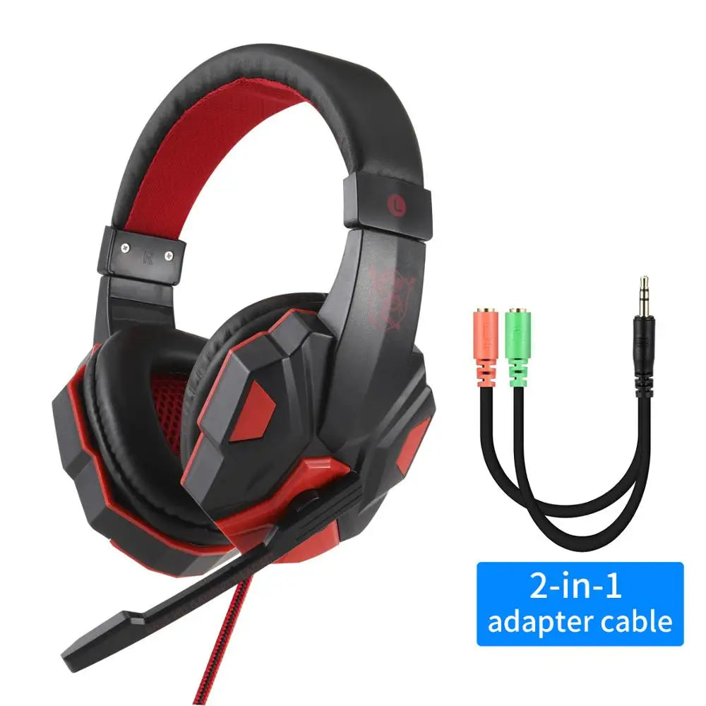 Professional LED Light Wired Gaming Headphones With Microphone