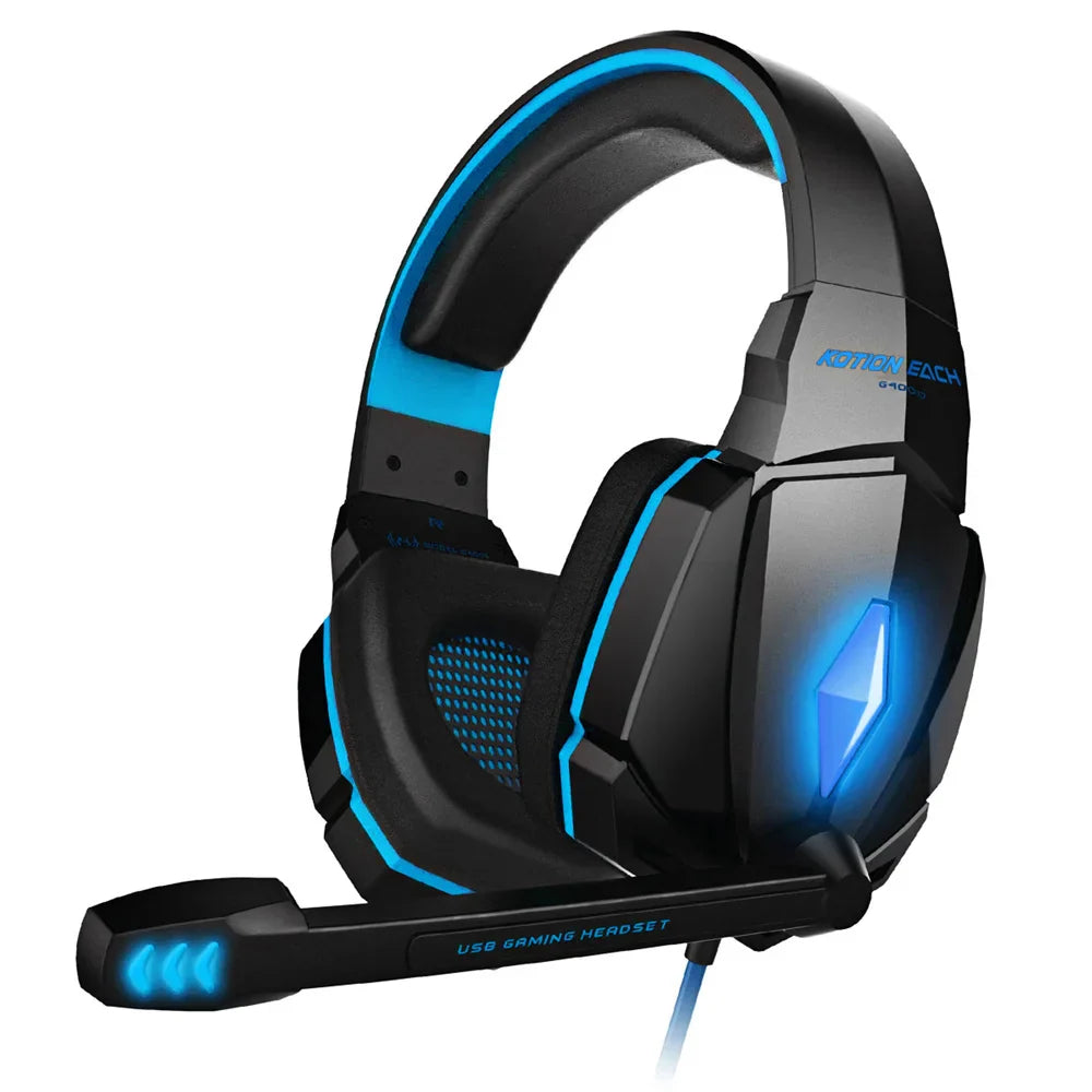 Bass Stereo Gaming Headsets with noise-cancelling technology and sleek design.