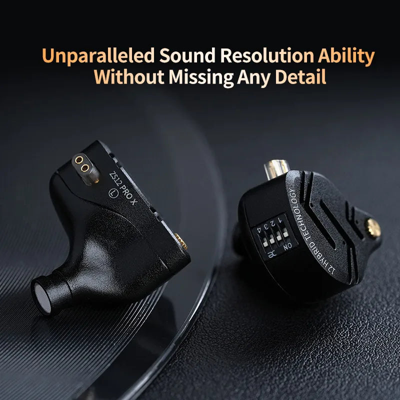 KZ ZS12 PRO X Metal Earphones 1DD+5BA Hybrid HIFI Bass In Ear Monitor Headphones Music Sport Noise Cancelling Headset New Arrive