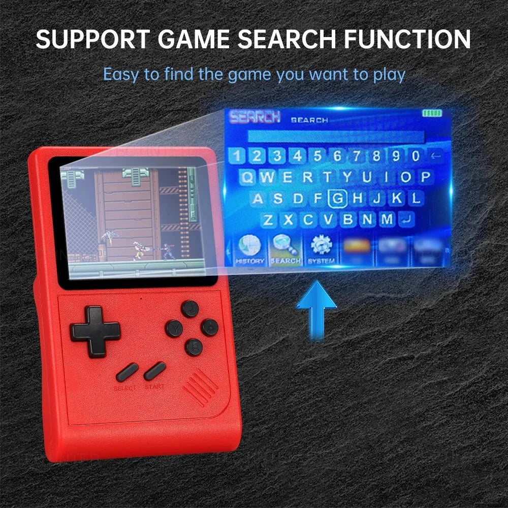 GB300 Portable Handheld Game Player 3.0 inch Screen TV Video Game Console AV Output Retro Game Console Built-in 8G 6000+ Games