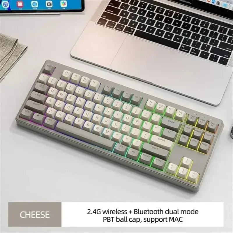 87 Keys Bluetooth Wireless Keyboard with Rainbow-light