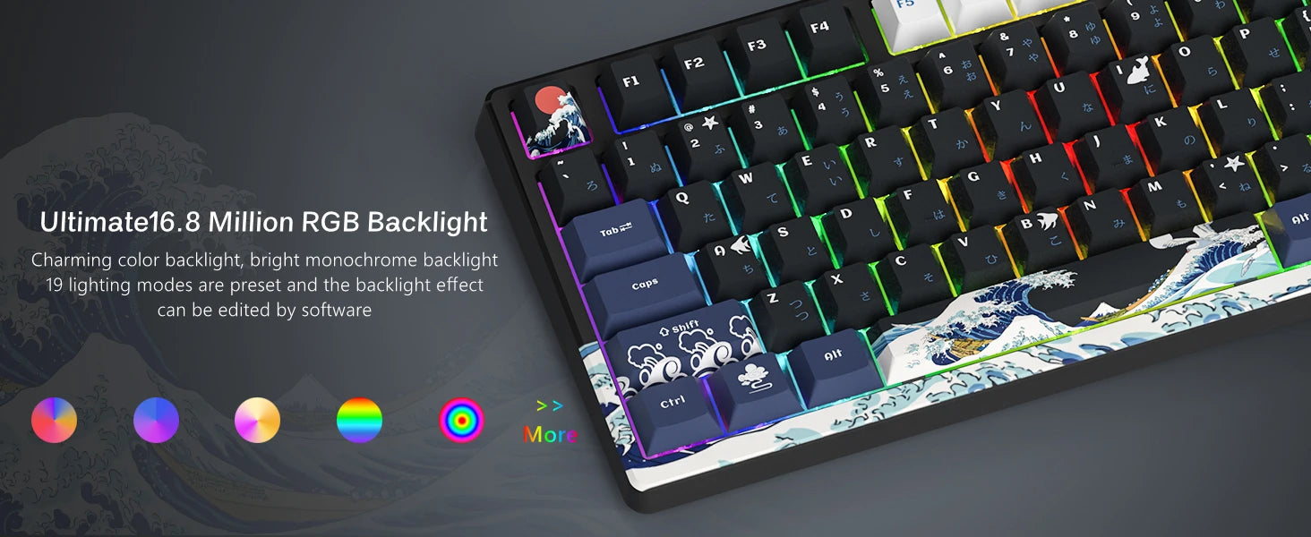 Wired Mechanical Gaming Keyboard with OLED Display Full Key Hot-Swappable Pudding RGB Backlit Keyboard for PC Computer Laptop