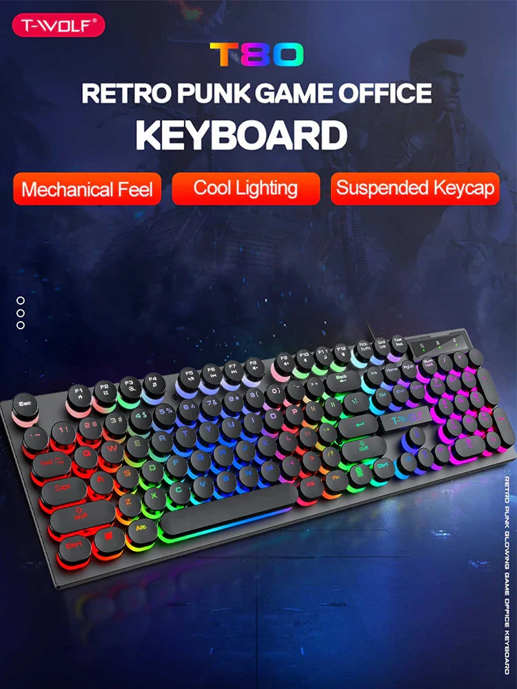 Shadow mechanical feeling, keyboard, desktop computer, laptop, esports game, illuminated wired keyboard