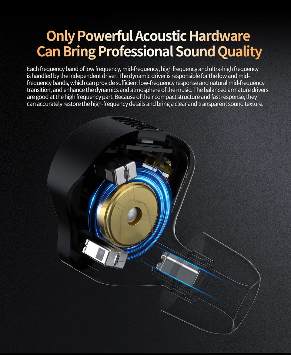 KZ ZS12 PRO X Metal Earphones 1DD+5BA Hybrid HIFI Bass In Ear Monitor Headphones Music Sport Noise Cancelling Headset New Arrive