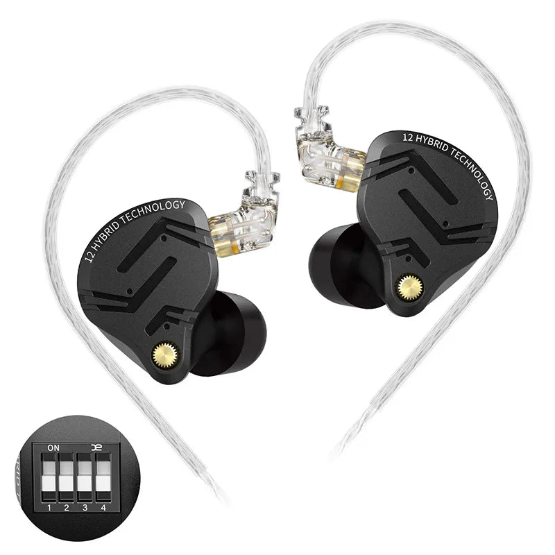 KZ ZS12 PRO X Metal Earphones 1DD+5BA Hybrid HIFI Bass In Ear Monitor Headphones Music Sport Noise Cancelling Headset New Arrive