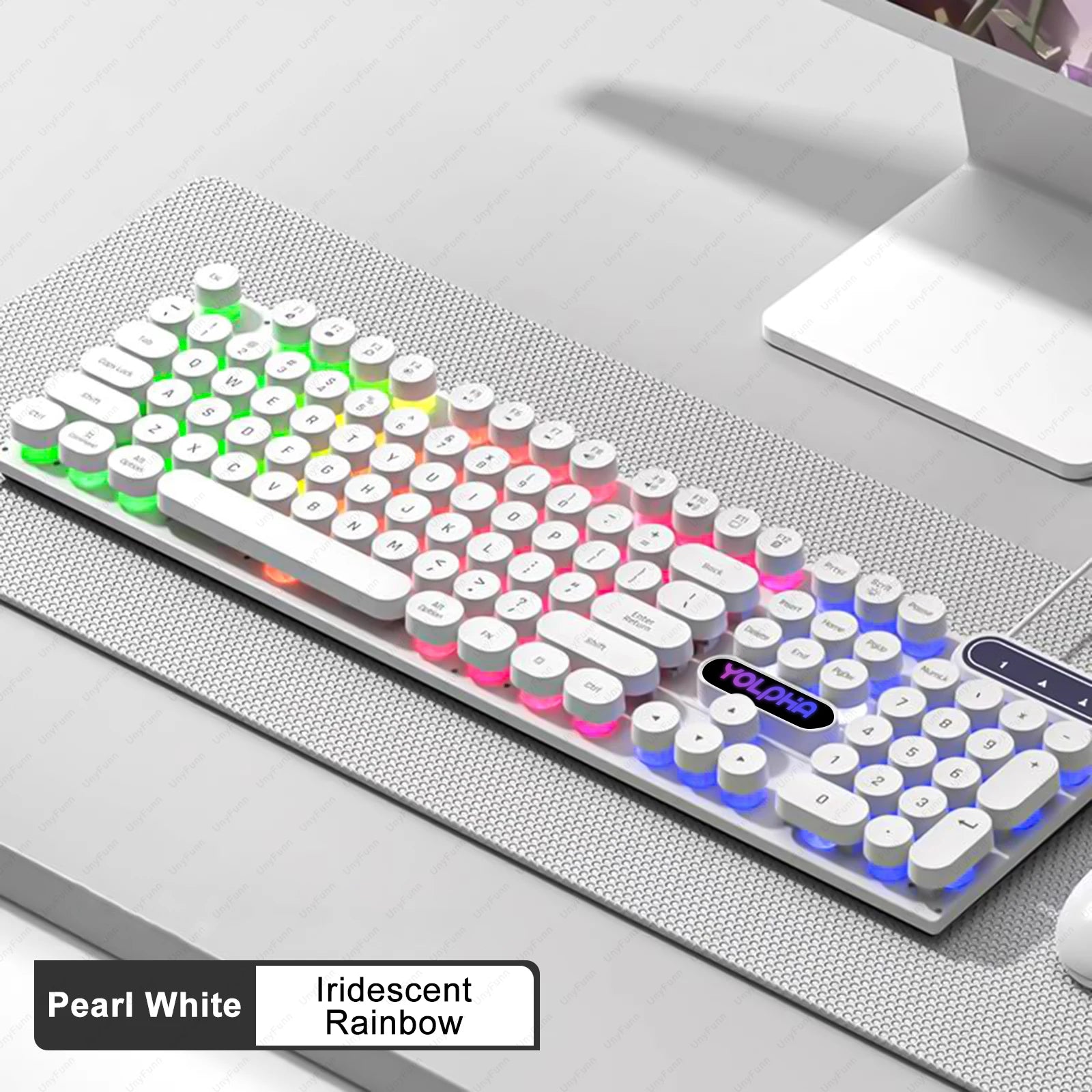 104Keys Wired Keyboard with RGB Backlit Breathing Light