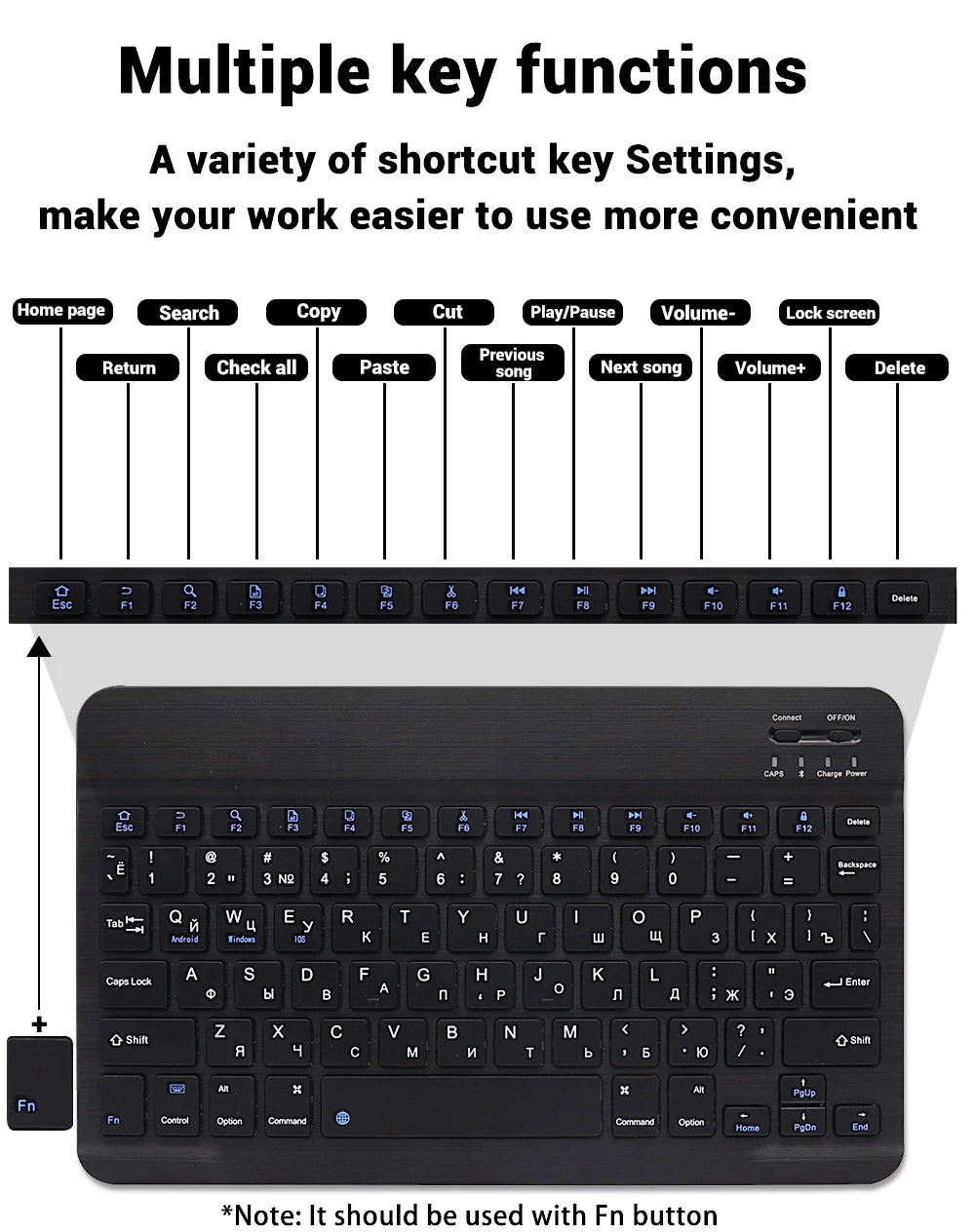 EMTRA Backlit Backlight Bluetooth Keyboard Mouse For IOS Android Windows For iPad Portuguese keyboard Spanish keyboard and Mouse